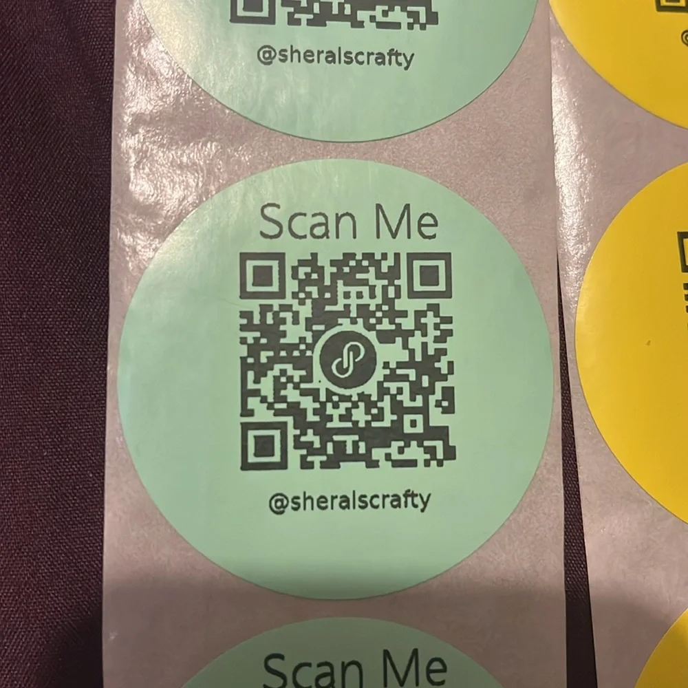 (50) 2” Qr Code Stickers 15 Colors Available